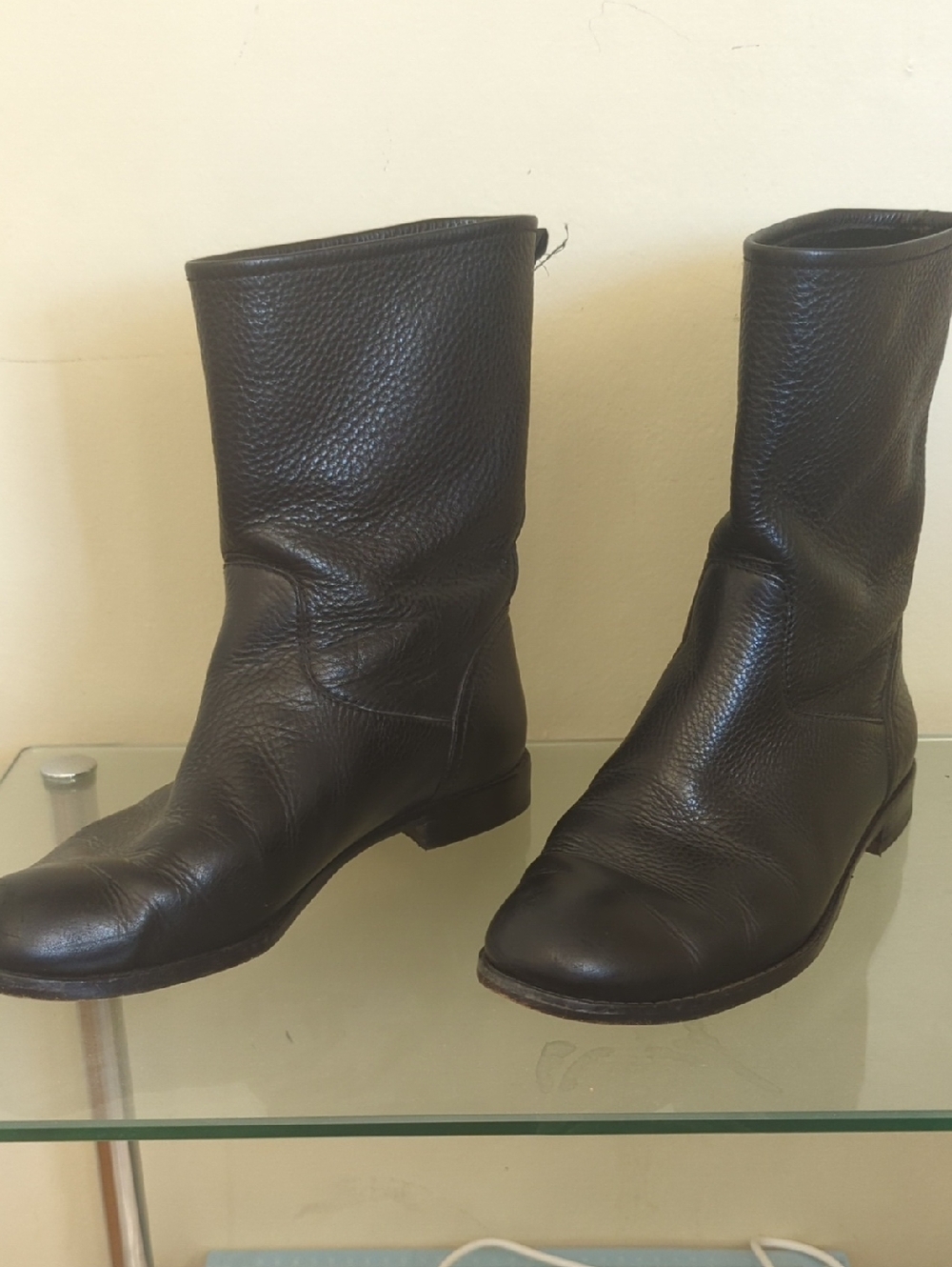 Retro Coach Black Pebble Leather Boot